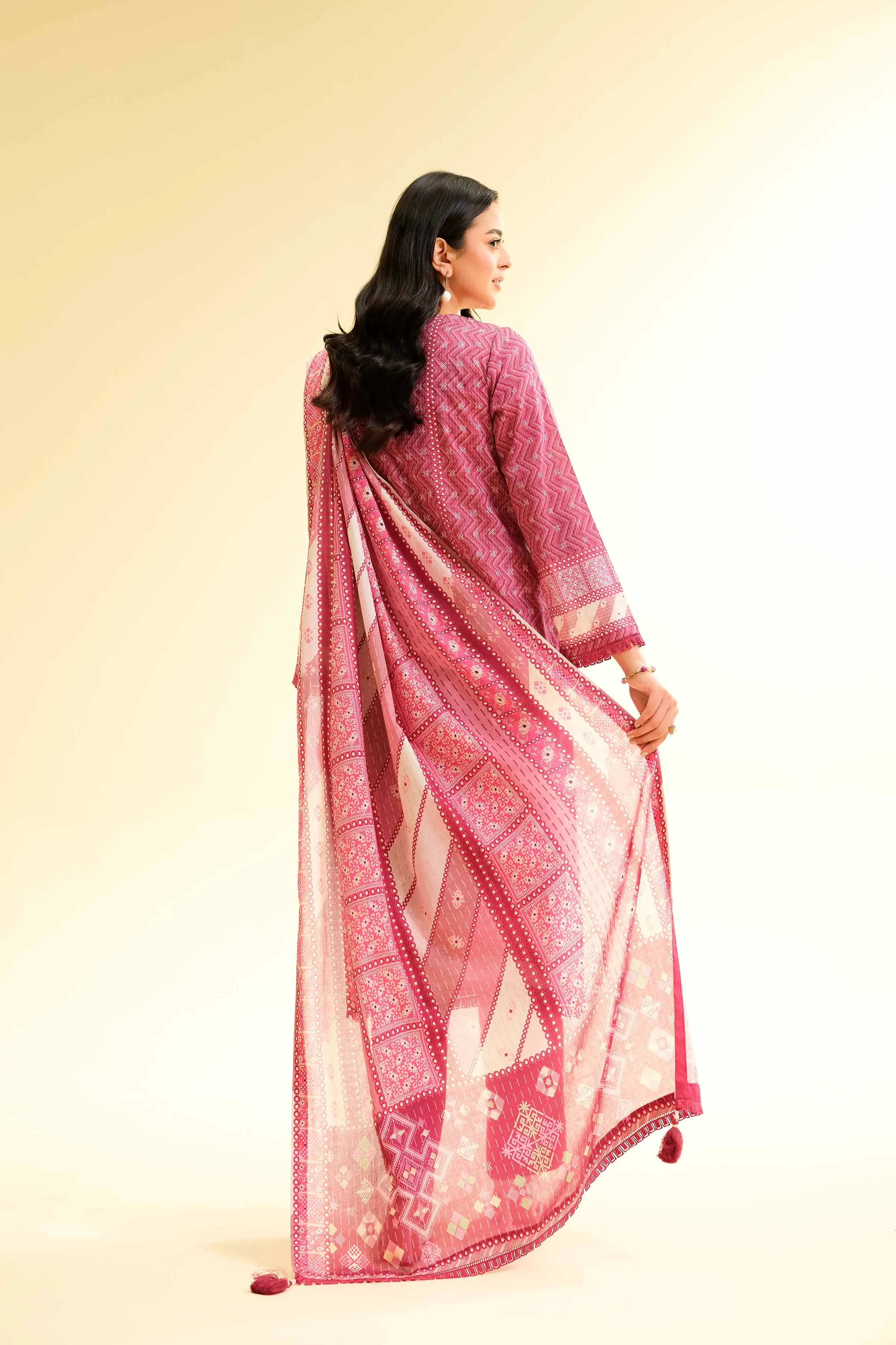 3 Piece - Digital Printed Embroidered Suit - 42501426