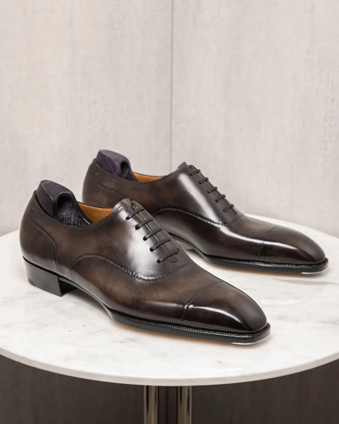 Brown Leather Oxford Suave Step Lace Up Shoes - Summer 2024 Collection