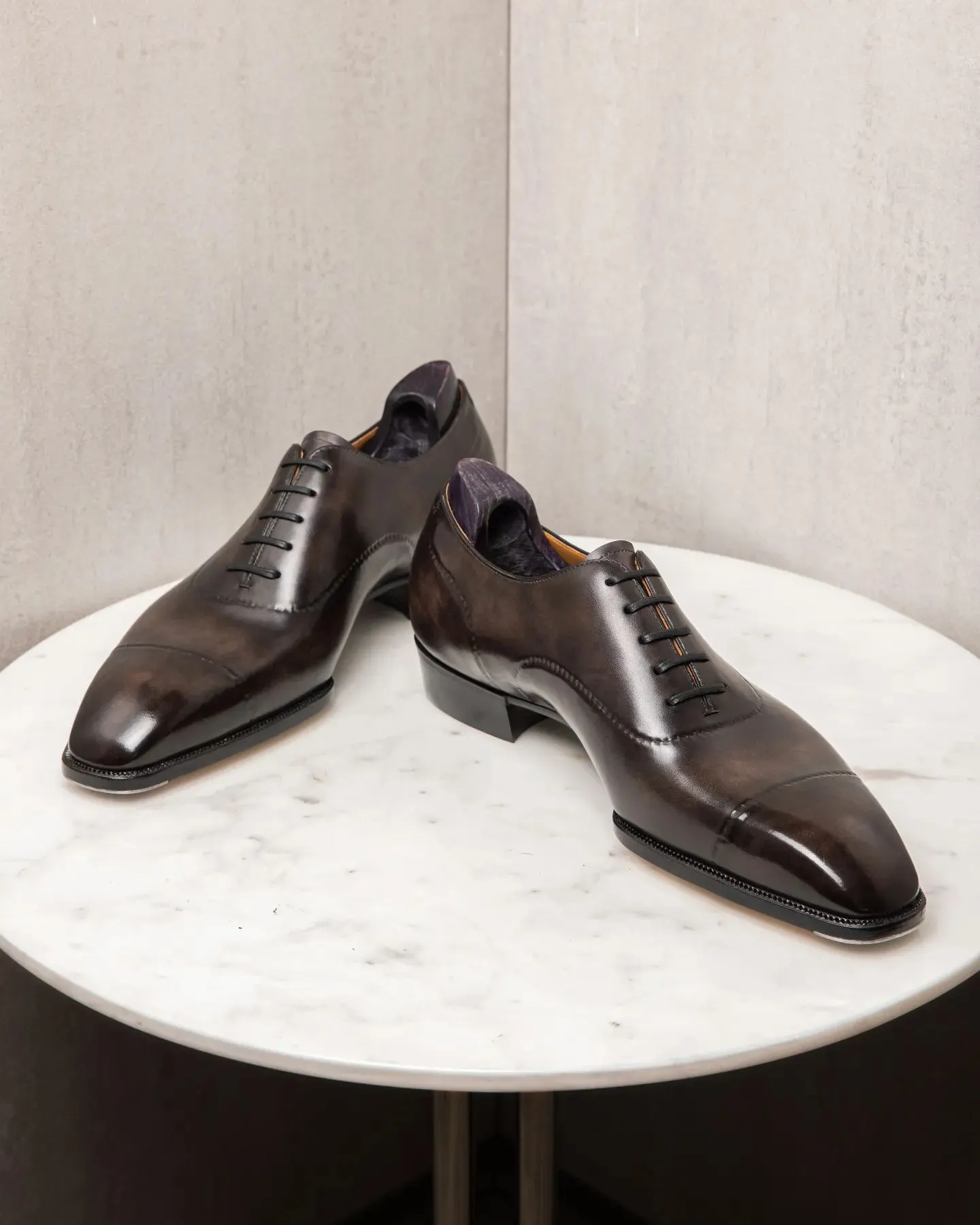 Brown Leather Oxford Suave Step Lace Up Shoes - Summer 2024 Collection