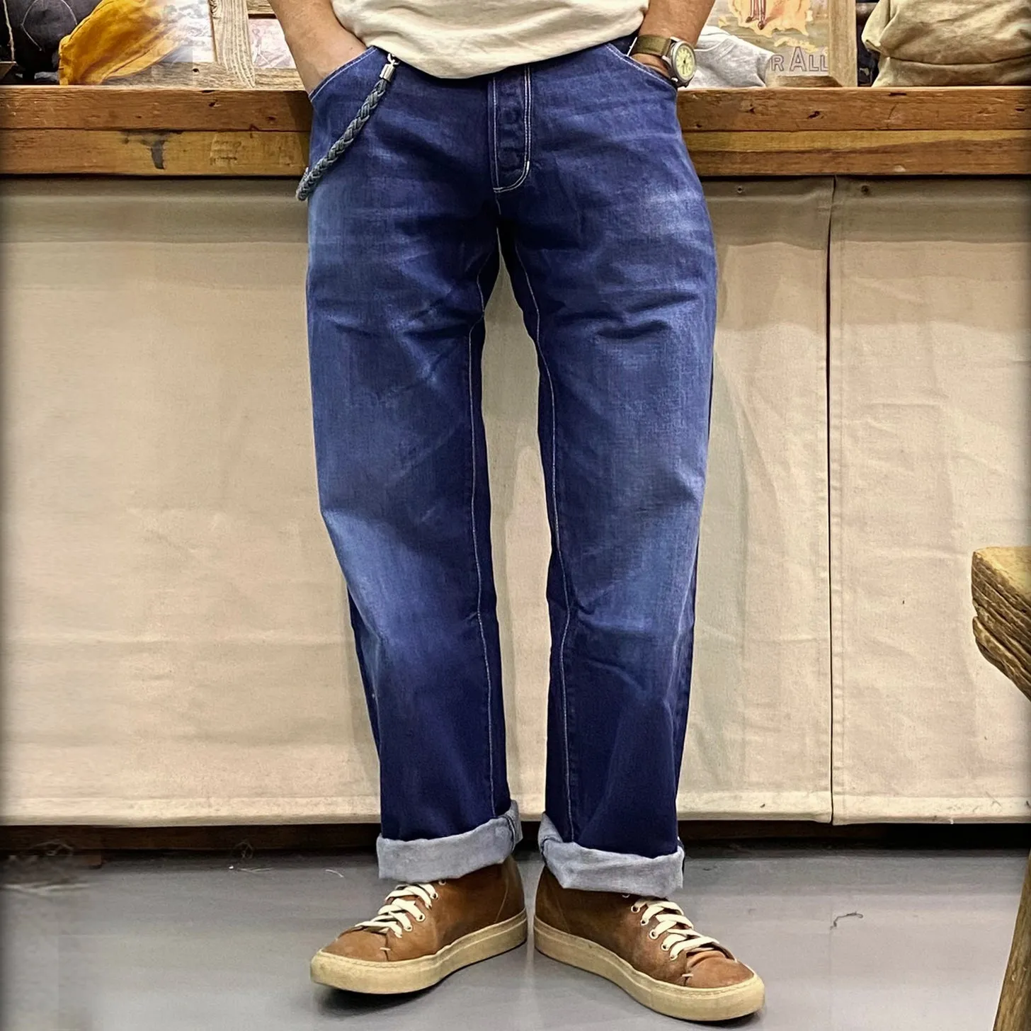 BZEN M.1433 L32-SUTTER REGULAR STRAIGHT WORK PANT- 13oz- T0 ROYAL BLUE