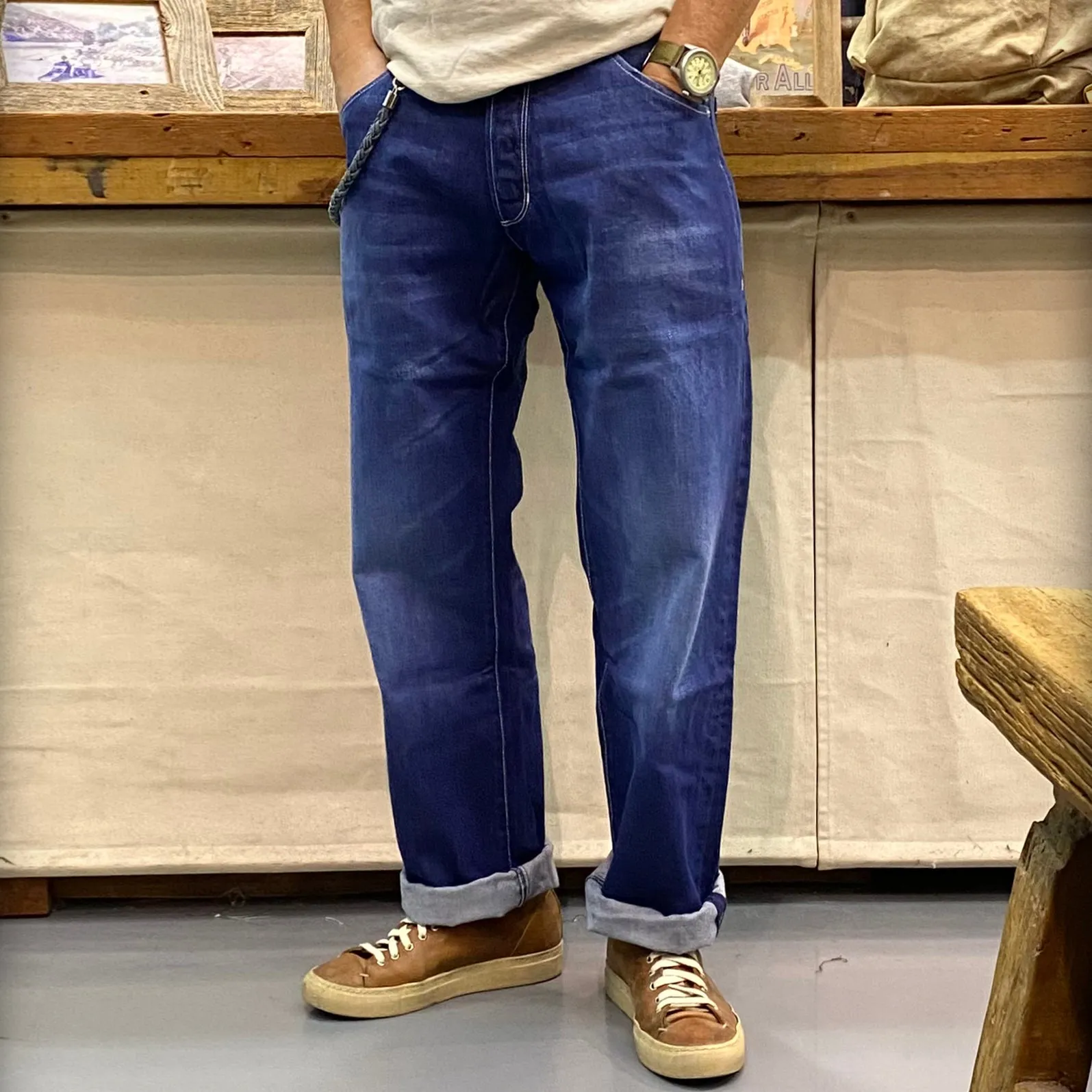 BZEN M.1433 L32-SUTTER REGULAR STRAIGHT WORK PANT- 13oz- T0 ROYAL BLUE