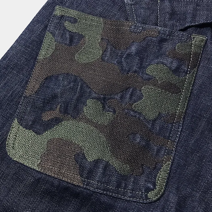 BZEN UNARMY - M.1136 L30-RORY RELAX STRAIGHT BUCKLE BACK 14.5oz RAW SELVEDGE- E0 RINSE