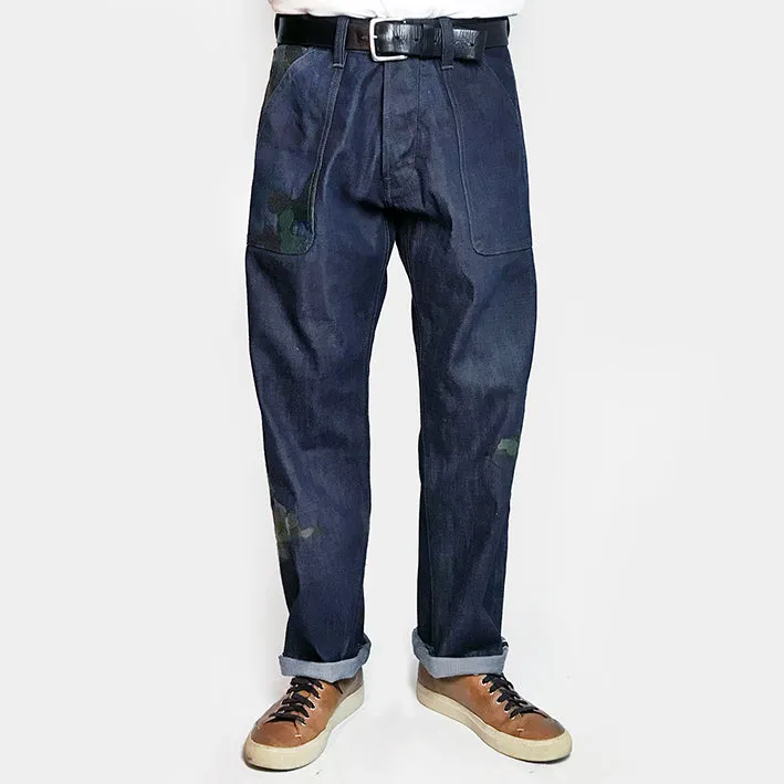 BZEN UNARMY - M.1136 L30-RORY RELAX STRAIGHT BUCKLE BACK 14.5oz RAW SELVEDGE- E0 RINSE