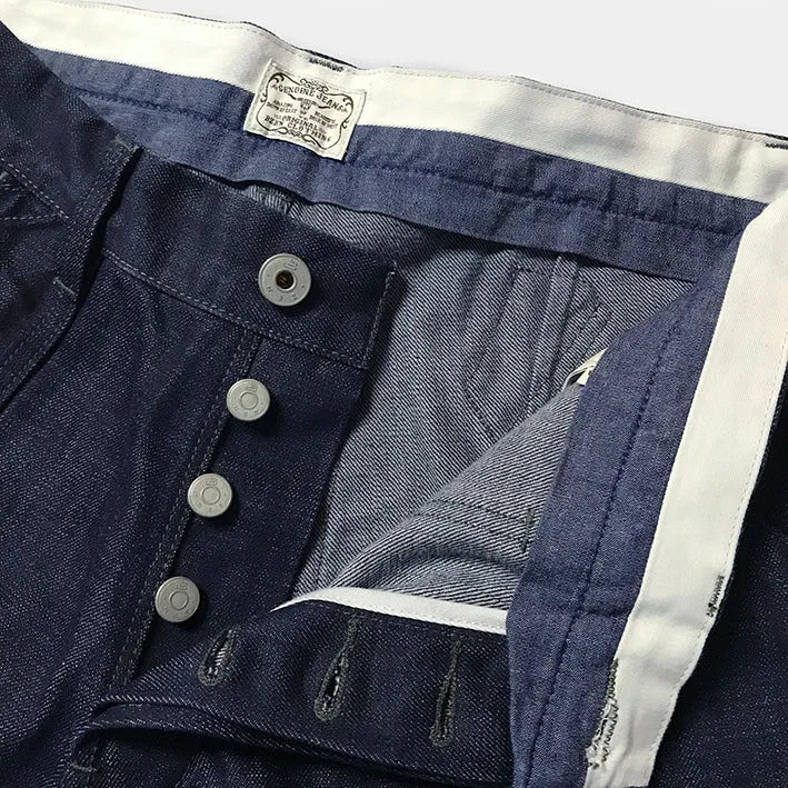 BZEN UNARMY - M.1136 L30-RORY RELAX STRAIGHT BUCKLE BACK 14.5oz RAW SELVEDGE- E0 RINSE