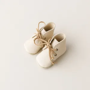Leather Baby Boots in Almond