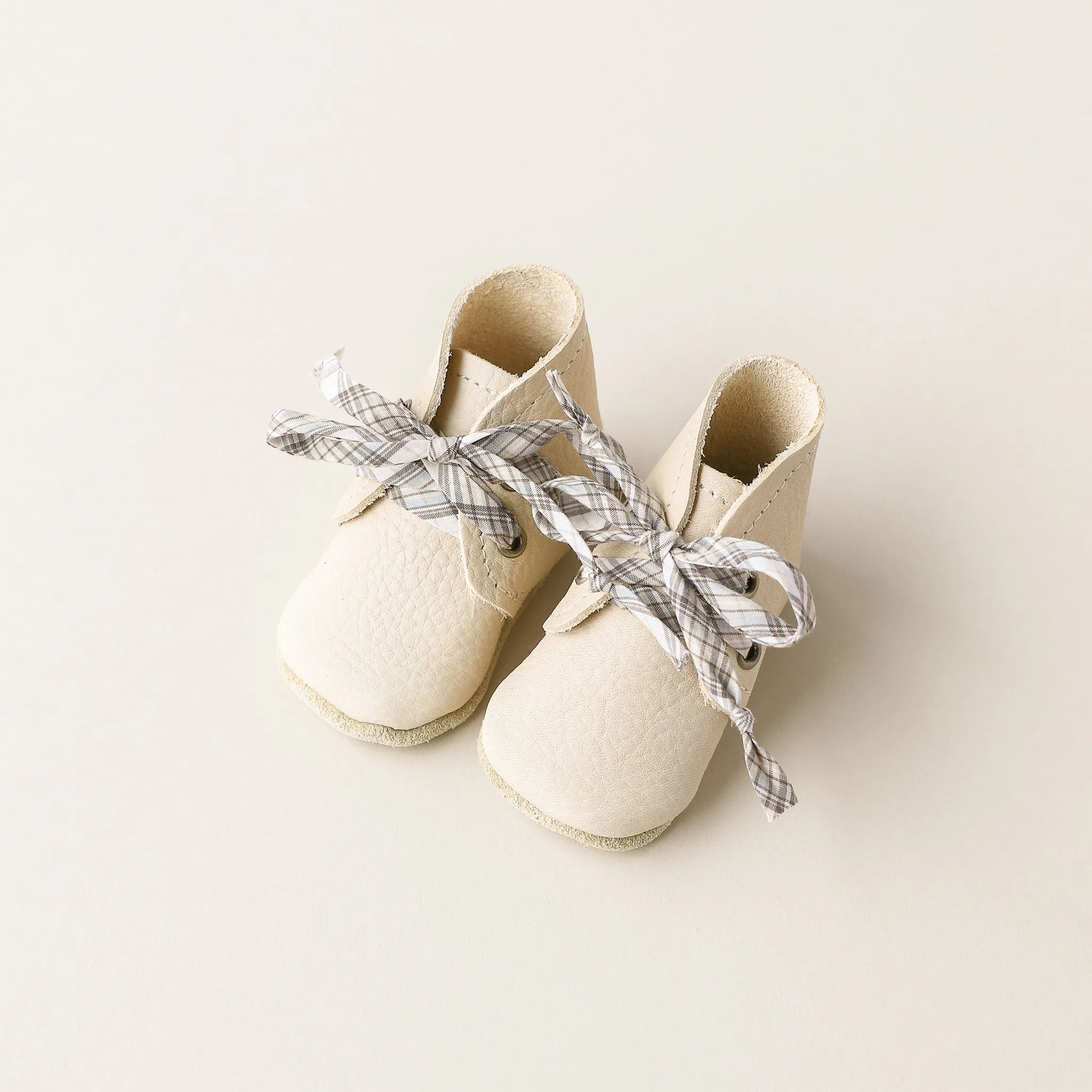 Leather Baby Boots in Almond