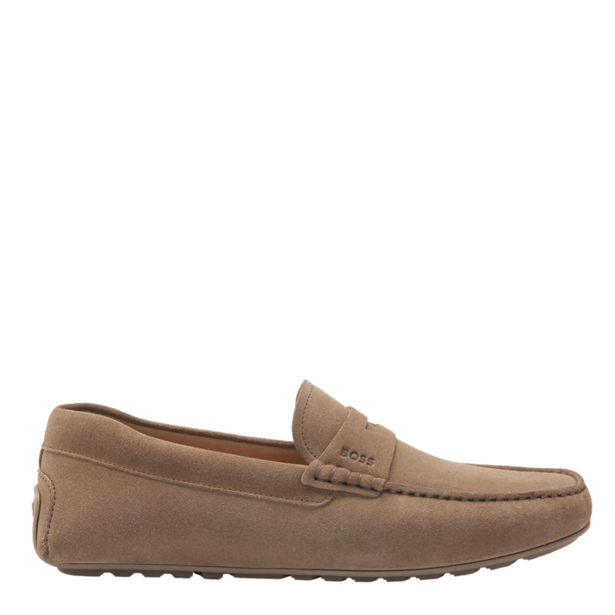 Mens BOSS Medium Beige Noel Moccasin Suede Shoes