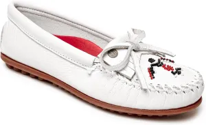 Minnetonka Womens Thunderbird Animikii Hardsole  Moccasins for Women with a Classic Leather Moccasin Silhouette, Cushioned Footbed, and Beaded Moccasin Design