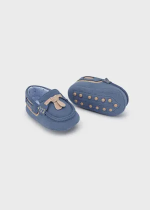 Newborn Boy Blue Moccasins
