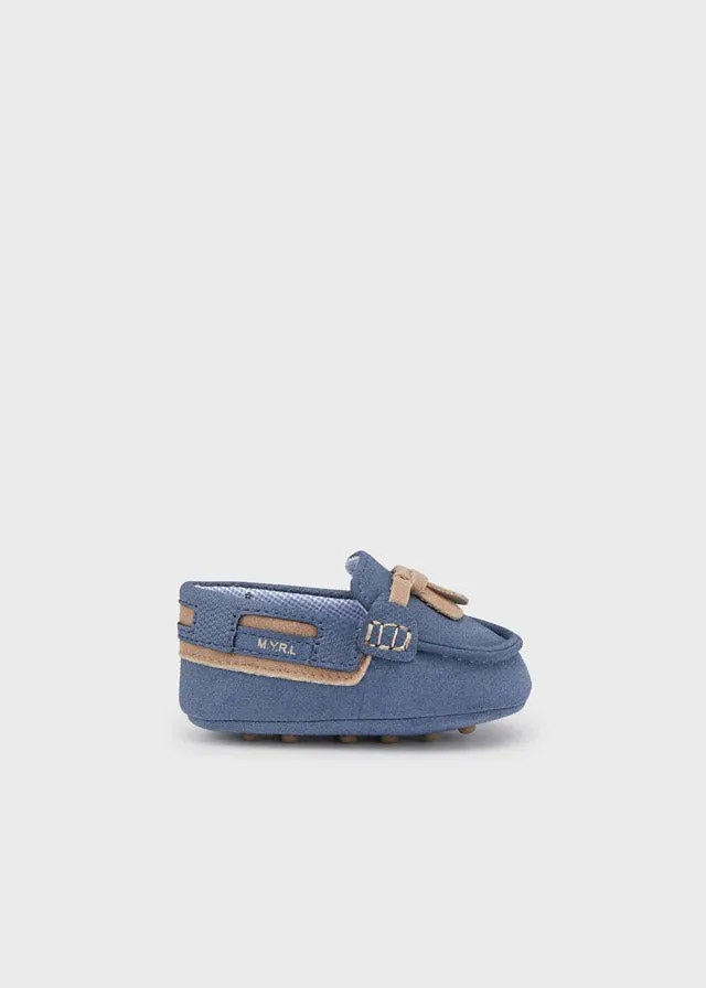 Newborn Boy Blue Moccasins