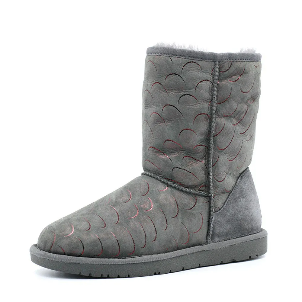 Peacock Medium Ugg Boot - Grey