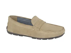 Roamers Real Suede Moccasin Shoes Beige - M591TS