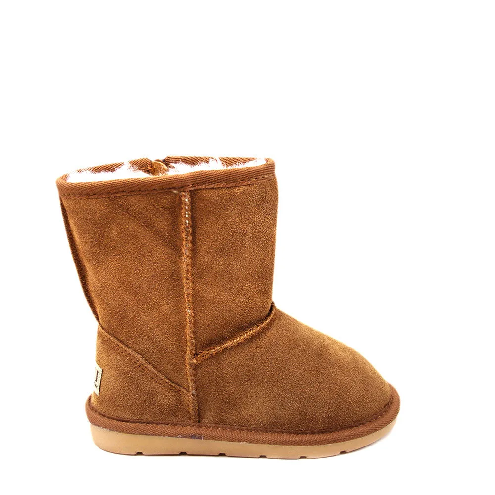 Stax Side Zip Kids Boot - Chestnut