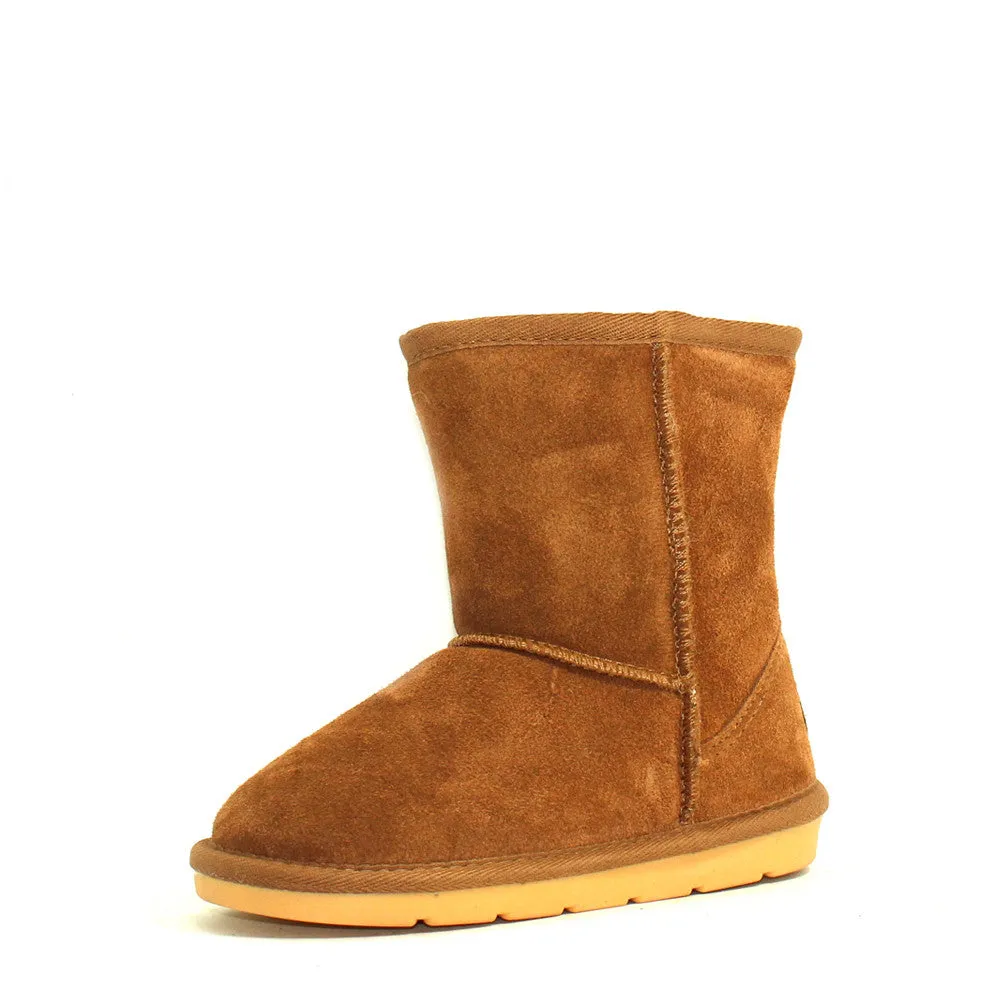 Stax Side Zip Kids Boot - Chestnut