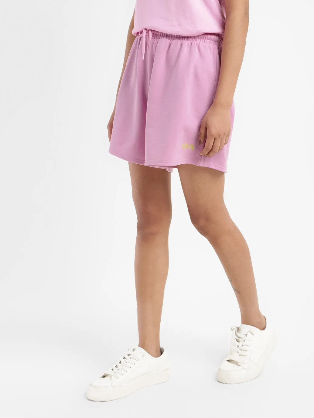 Women's Mid Rise Pink Regular Fit Shorts