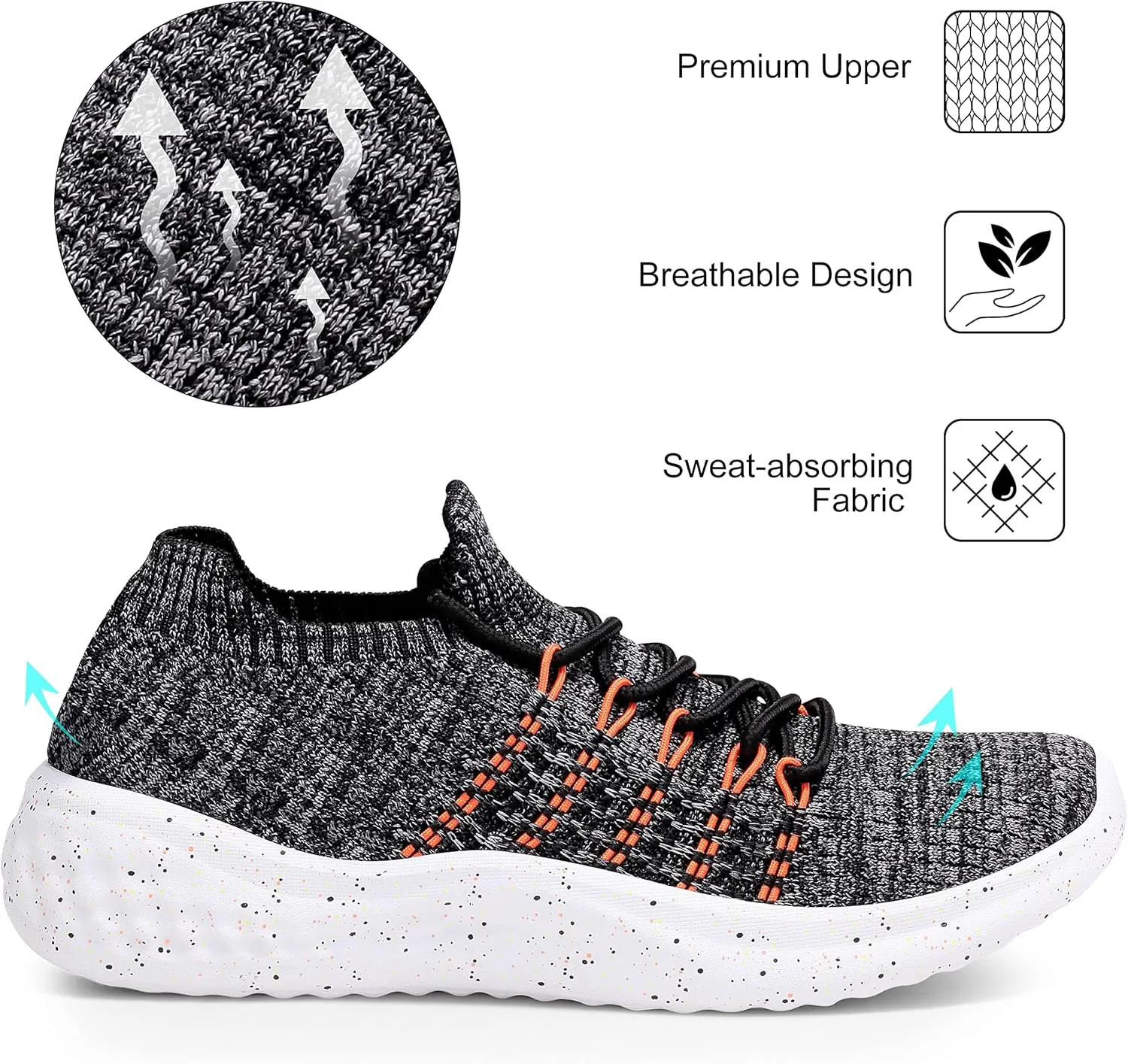 Women's Walking Shoes Tennis Athletic Sport Lightweight Slip on Sneakers